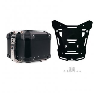 Atlas 44L 通用铝合金尾箱 + Atlas 黑色顶盖板适用于原装 BMW R1300GS 行李架