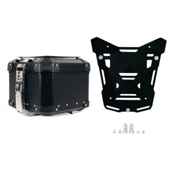 Atlas 44L 通用铝合金尾箱 + Atlas 黑色顶盖板适用于原装 BMW R1300GS ADV 行李架