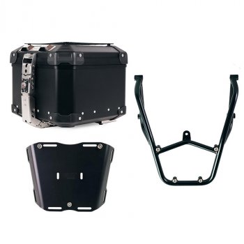 Atlas 44L 通用铝合金尾箱 + 带乘客把手的后行李架 Aprilia Tuareg 660 银