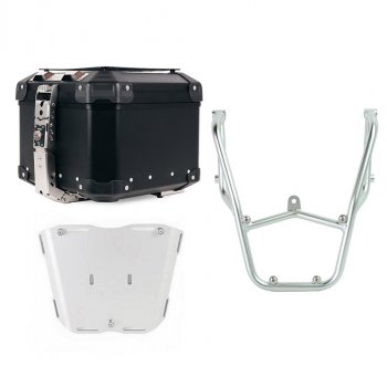 Atlas 44L 通用铝合金尾箱 + 带乘客把手的后行李架 Aprilia Tuareg 660 银