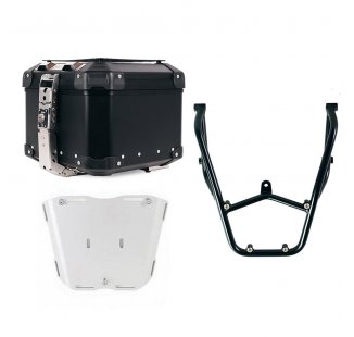 Atlas 44L 通用铝合金尾箱 + 带乘客把手的后行李架 Aprilia Tuareg 660 黑色