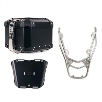 Atlas 44L 通用铝合金尾箱 + 带乘客把手的后行李架 BMW R1300GS（银色）