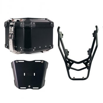 Atlas 44L 通用铝合金尾箱 + 带乘客把手的后行李架 BMW R1300GS（黑色）