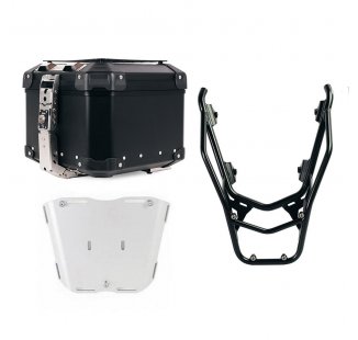 Atlas 44L 通用铝合金尾箱 + 带乘客把手的后行李架 BMW R1300GS（黑色）