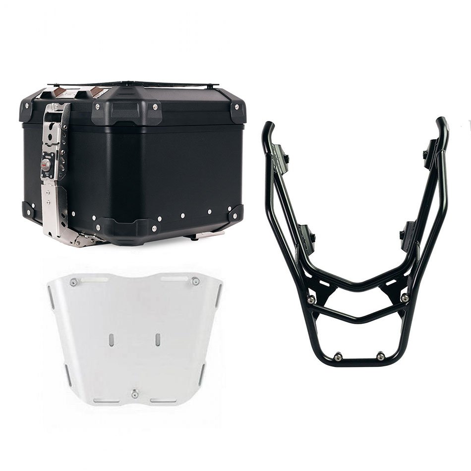 Atlas 44L 通用铝合金尾箱 + 带乘客把手的后行李架 BMW R1300GS（黑色）