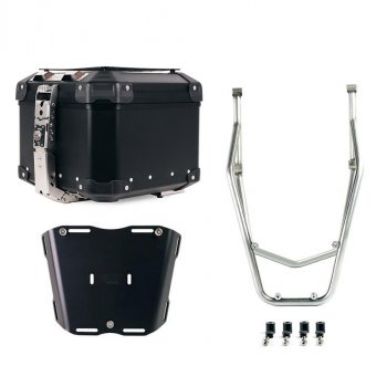 Atlas 44L 通用铝合金尾箱 + 带乘客把手的后行李架 Ducati Desert X Silver