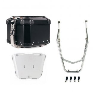 Atlas 44L 通用铝合金尾箱 + 带乘客把手的后行李架 Ducati Desert X Silver