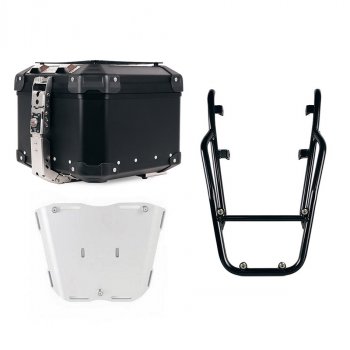 Atlas 44L 通用铝合金尾箱 + 带乘客把手的后行李架 Triumph Speed 400（黑色）