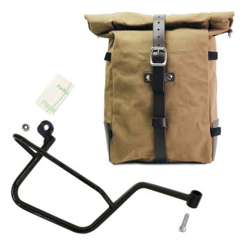 纯帆布侧包 + 摩托古兹V7右侧车架