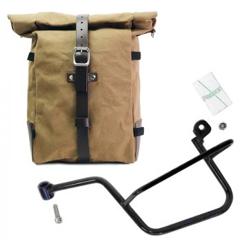 纯帆布侧包 + 摩托古兹V7左侧车架