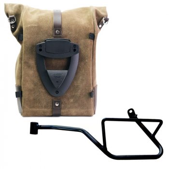 纯色侧包，采用二层牛皮制成 + Moto Guzzi V7 EURO5 左车架