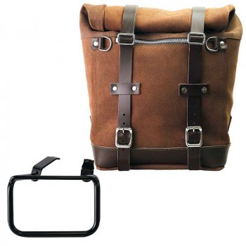 Scram 二层皮革侧袋 22L-30L + BMW R12 G/S 车架右