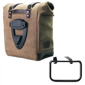 Scram 二层皮革侧袋 22L-30L + BMW R12 G/S 车架左