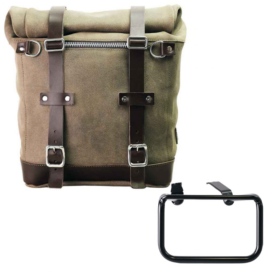 Scram 二层皮革侧袋 22L-30L + BMW R12 G/S 车架左