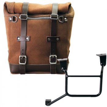 Scram 二层皮革侧袋 22L-30L + 本田 CRF1100L Africa Twin 和 Adventure Sports 车架（2024 年起）左