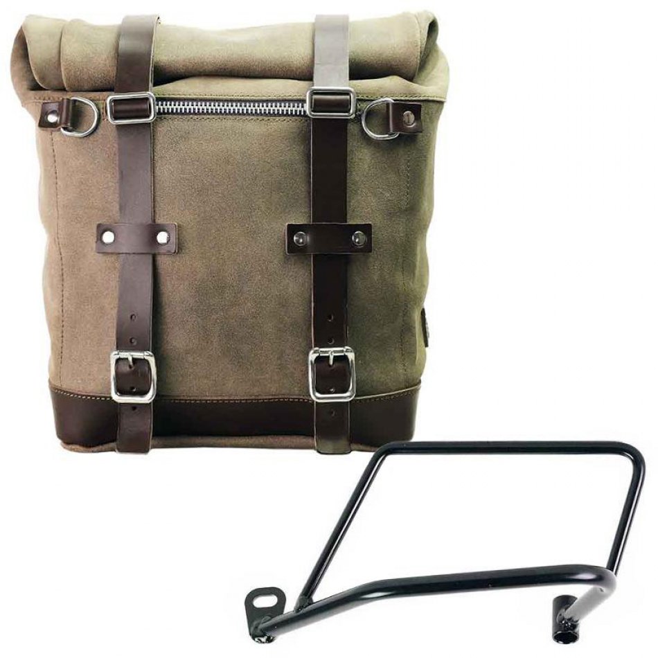 22L-30L Scram 分体皮革侧挂包 + 川崎 Z900RS 左车架