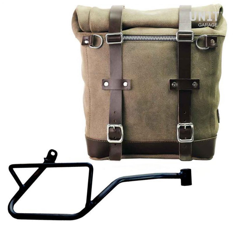 Scram 二层皮革侧袋 22L-30L + Moto Guzzi V7 EURO5 PLUS 车架（2025 年及之后）右侧