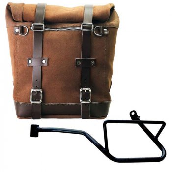 Scram 二层皮革侧袋 22L-30L + Moto Guzzi V7 EURO5 PLUS 车架（2025 年及之后）左侧