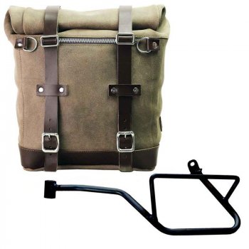 Scram 二层皮革侧袋 22L-30L + Moto Guzzi V7 EURO5 PLUS 车架（2025 年及之后）左侧