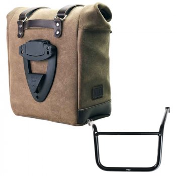 Scram 二层皮革侧袋 22L-30L + Moto Guzzi V85 TT 车架（2024 年起）左