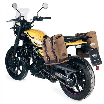 Scram 剖层皮侧包 22L-30L + Royal Enfield Guerrilla 450 左框架