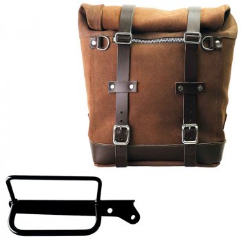 Scram 二层皮革侧袋 22L-30L + Royal Enfield Hunter 350 右车架