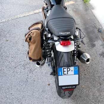 帆布侧袋+ Triumph Speed Twin SX镜架