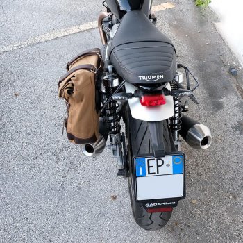 帆布侧袋+ Triumph Speed Twin SX镜架