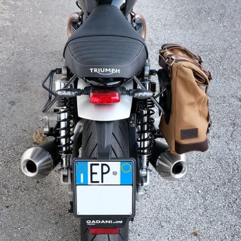 帆布侧袋+ Triumph Speed Twin DX镜架