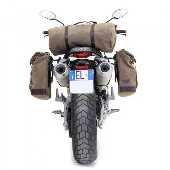 侧袋采用分体皮革+ Ducati Scrambler镜架