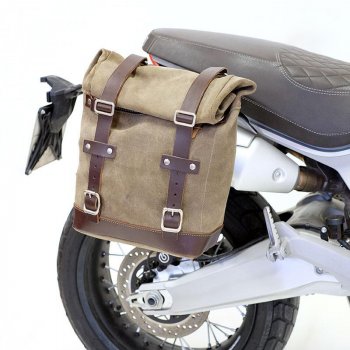 侧袋采用分体皮革+ Ducati Scrambler镜架