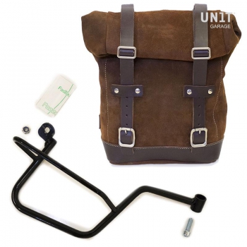 侧袋采用分体皮革+ Guzzi V7 DX镜架