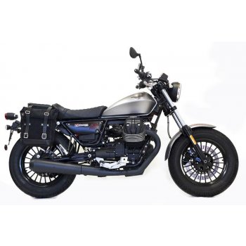 侧袋采用分体皮革+ Guzzi V9 Bobber框架