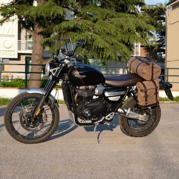 皮革分体侧袋+ Triumph Scrambler 1200 XC_XE SX框架