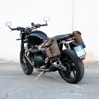 皮革分体侧袋+ Triumph Speed Twin DX框架