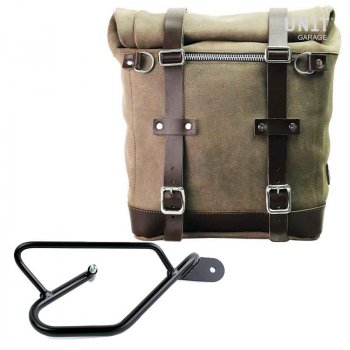 侧袋采用分体皮革+ Guzzi V9 Bobber DX镜架