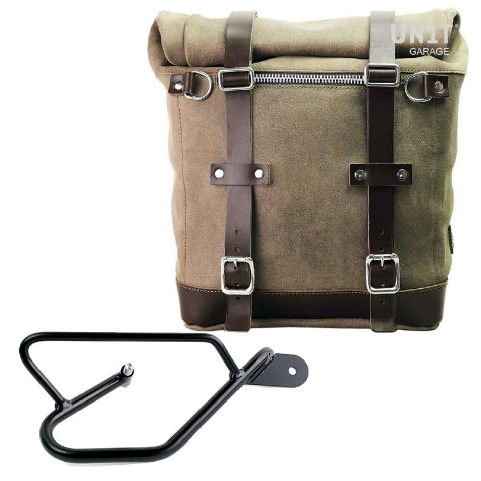 侧袋采用分体皮革+ Guzzi V9 Bobber DX镜架