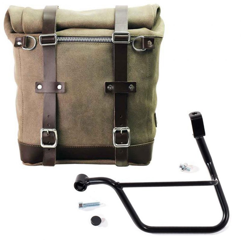 打蜡绒面革 Scram 侧挂包 22L-30L + 左副车架 Triumph T100（2017 年起）