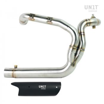 不锈钢无催化剂消声器歧管，可见焊接