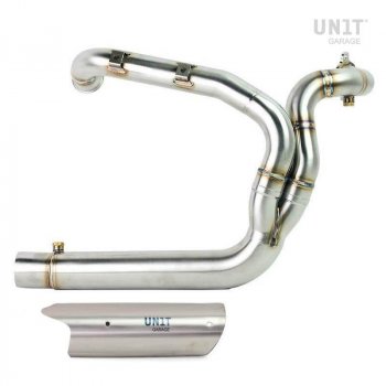 不锈钢无催化剂消声器歧管，可见焊接