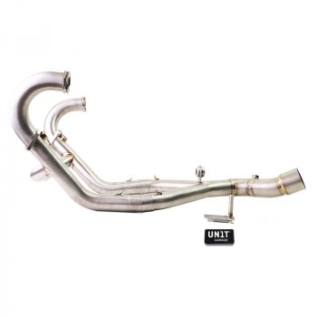 钛合金排气歧管（无催化转化器，焊接痕迹可见）+发动机故障指示灯，符合欧5+标准，适用于宝马R12 NineT