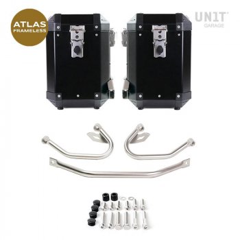 一对 Atlas 无框铝制包袋 47L+47L + 适用于 BMW R1300GS 无框包袋的固定系统