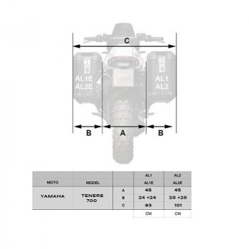 一对 Atlas 40L + 34L 铝袋带 Yamaha 车架