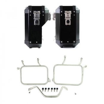 一对 Atlas 40L + 34L 铝包 + Ducati DesertX 车架