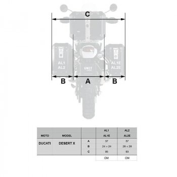 一对 Atlas 40L + 34L 铝包 + Ducati DesertX 车架