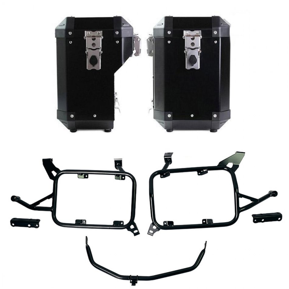 一对 Atlas 铝制包 47L+41L，带 BMW F900GS ADV 车架