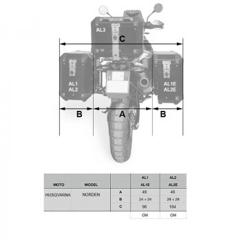 一对带有 HUSQVARNA 框架的 47L + 41L 铝制 Atlas 包