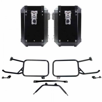 Atlas 铝合金 47L+47L 包袋搭配 Moto Guzzi Stelvio 车架（2024 年起）