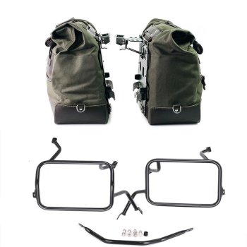 一对 Cult 帆布 40L - 50L 侧袋 + 一对铝板 + Atlas 铝合金马鞍架 BMW F450GS