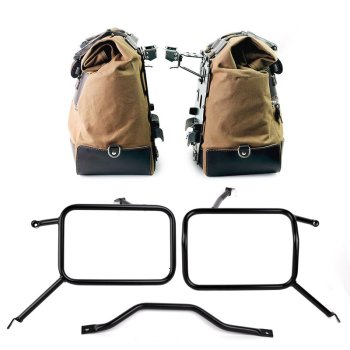 一对 Cult 帆布 40L - 50L 侧袋 + 一对铝板 + Atlas 铝合金边箱架 Triumph Street Scrambler 900（2026 年及以后）